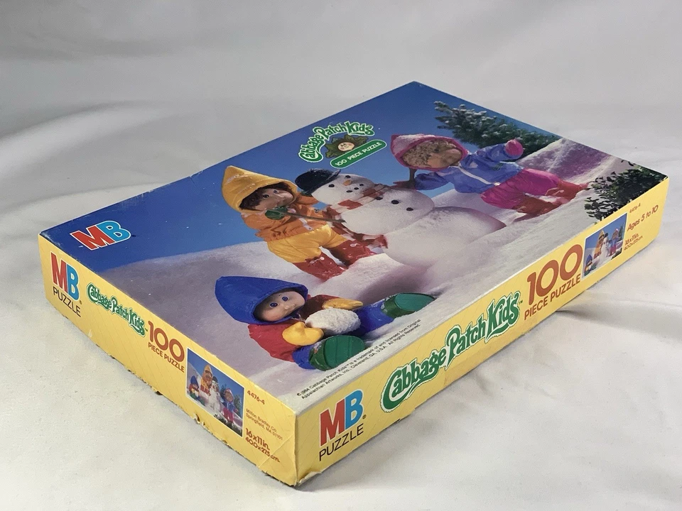 Rompecabezas muñeco de nieve Cabbage Patch Kids 1984 vintage 100 piezas usado - COMPLETO por MB Foto 4 de 4