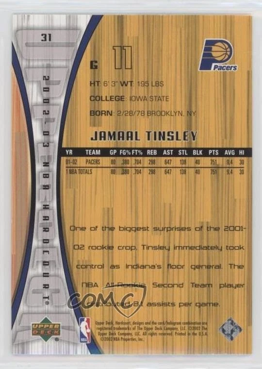 2002-03 Upper Deck Hardcourt Jamaal Tinsley #31 - Image 2 of 2