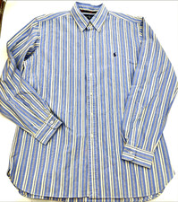 VTG Ralph Lauren Classic Fit Oxford Button Down Shirt Men's L-XL Blue Stripe
