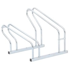 Image of Bicycle Stand for 2 Bikes Floor Freestanding Galvanised Steel