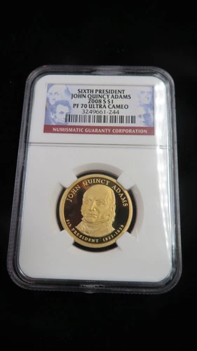 2008 S 1$ John Quincy Adams Sixth President Graded NGC PF70 Ultra Cameo