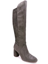 Nine West Women's Kerianna Tall Boots Grey Suede/Stretch Fabric Size 9 M