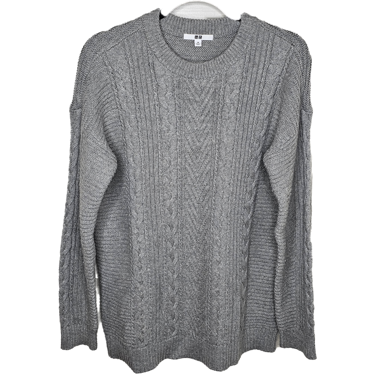 Uniqlo Cable-Knit Sweater Grey Medium Women