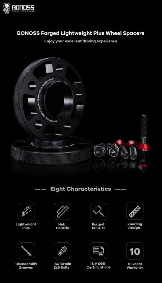 BONOSS 4X 20mm Hub Centric Wheel Spacers 3/4" for BMW M3 G80 M340i G20 2019-2026 - Изображение 3 из 4