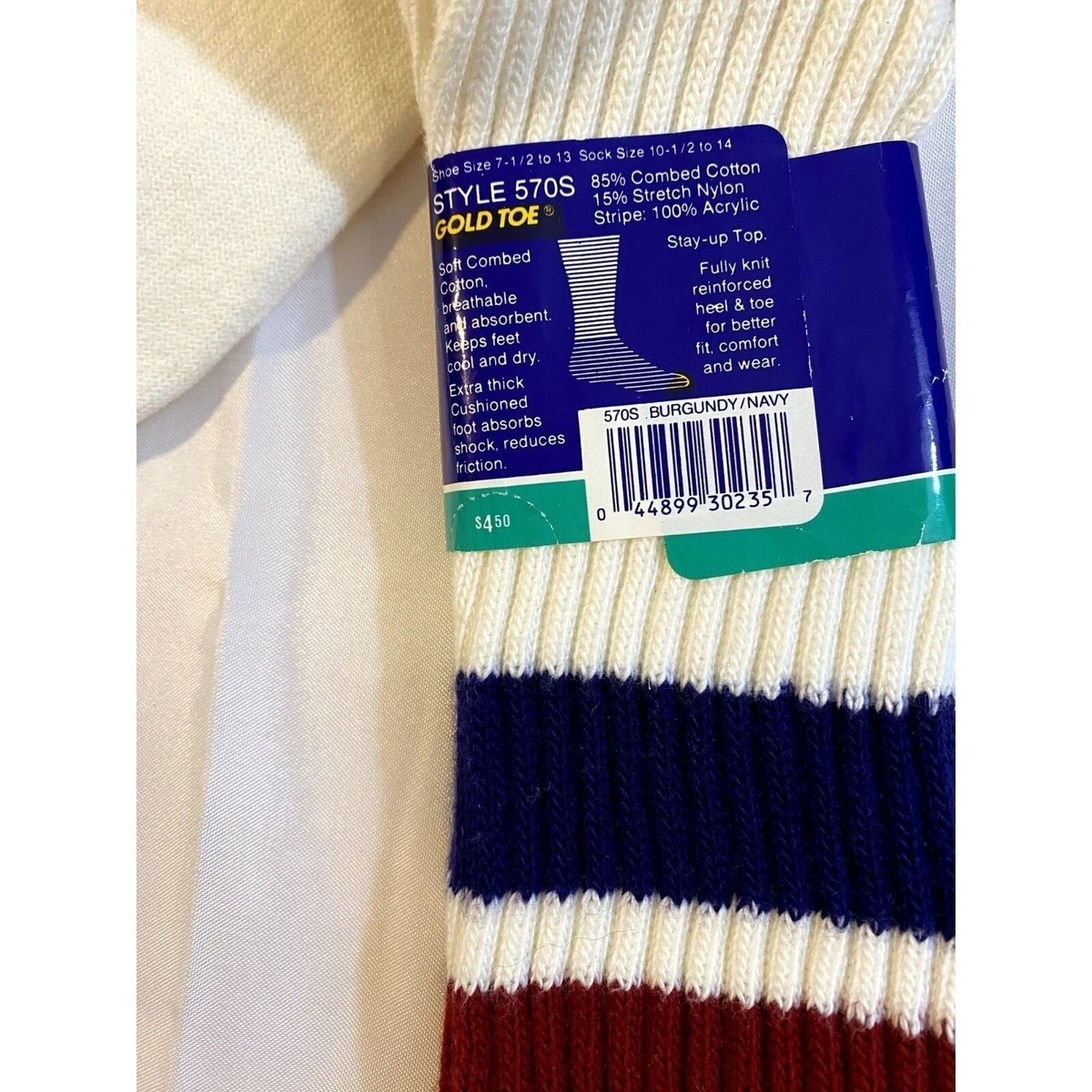 コットン Vintage Gold GT Sport Set Tube Socks Striped Men's 7.5 - 13 | eBay