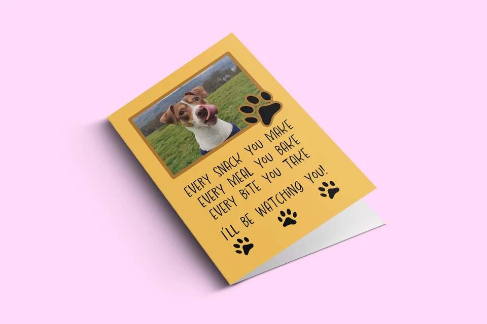 Photo birthday card from the dog Picture Personalised Card For Dog Mum Dad Paws - Image 3 of 4