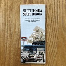Texaco Map North Dakota South Dakota Black Hills 1971 Gas Oil Advertising