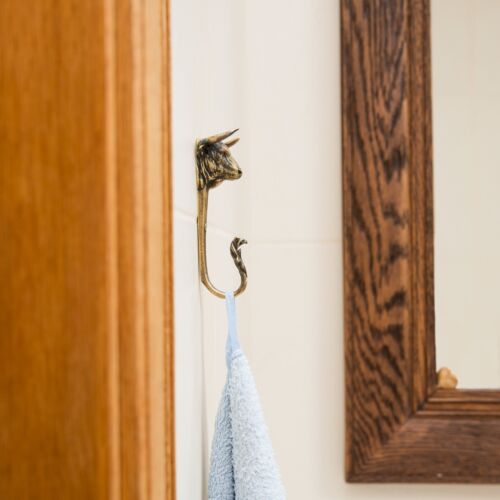 Wall-mounted brass hook in the form of a Bull, handmade. - Picture 2 of 10