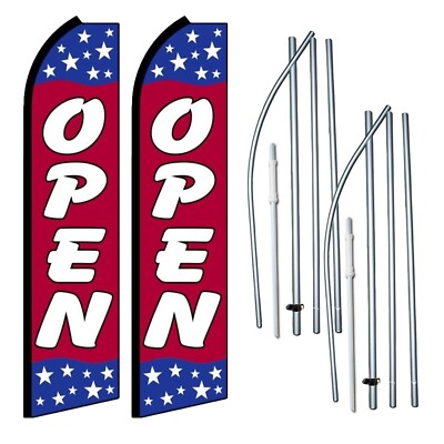 2 Complete Open Stars Swooper Flag Kits