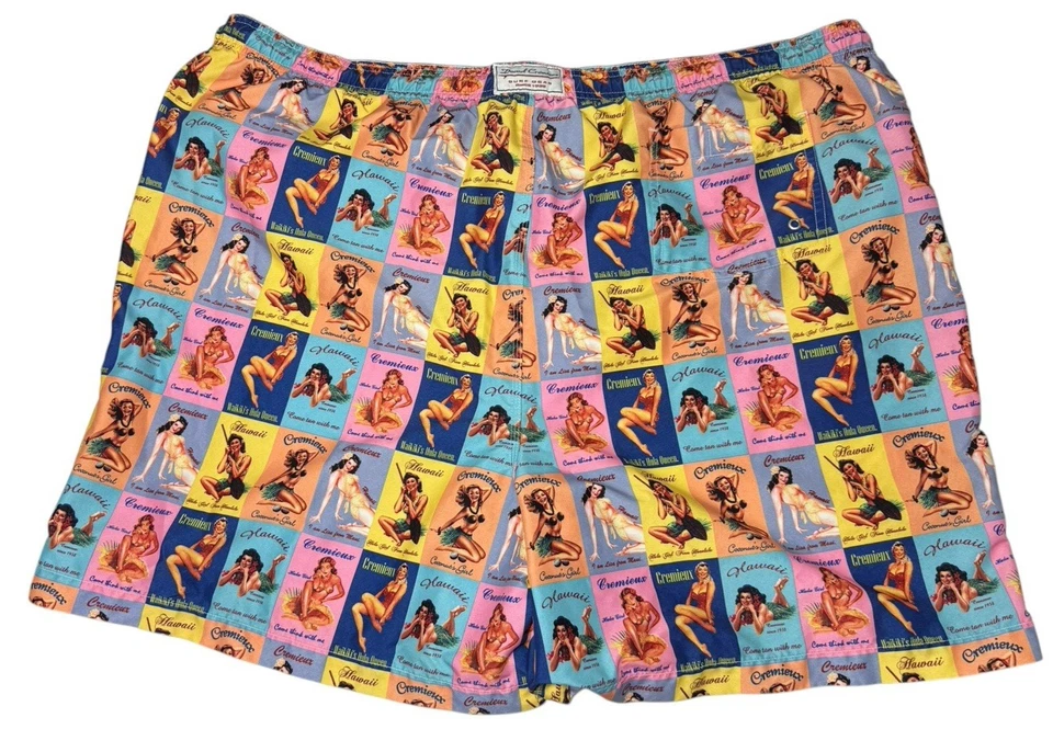 Daniel Cremieux Bañador Retro Pin Up Niñas Hombres XXL Tabla de Surf Pantalones Cortos 2XL Foto 3 de 4