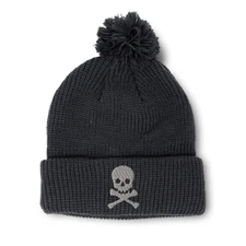 Pom Pom Beanies for Women Skull A Embroidery Winter Hats for Men Skull Cap