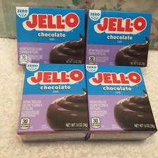 4 Boxes Jello Zero Sugar Chocolate Instant Pudding 1.4 oz Exp. Sept. 2026