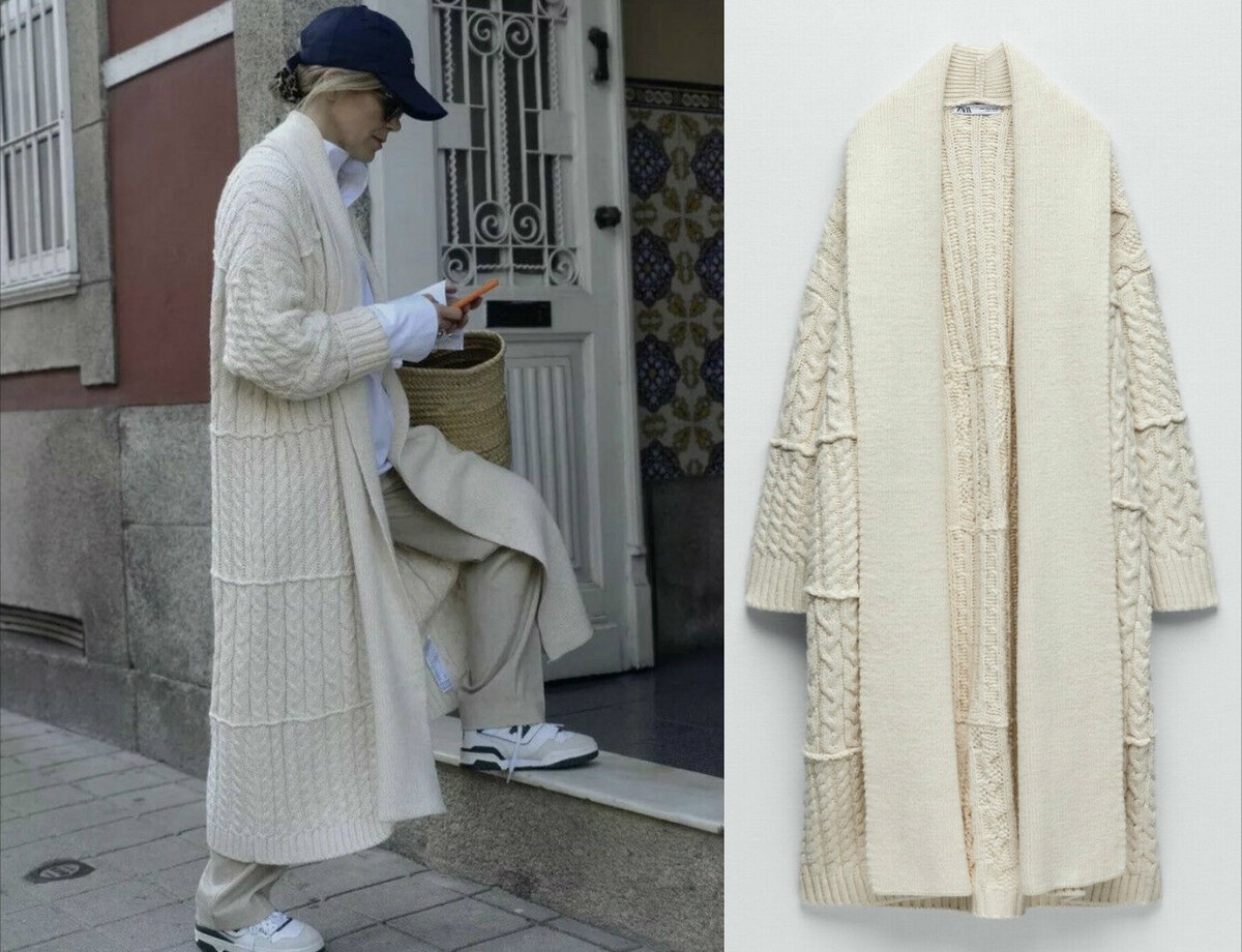 ZARA LIMITED EDITION ZOPFMUSTER STRICKMANTEL STRICKJACKE CARDIGAN