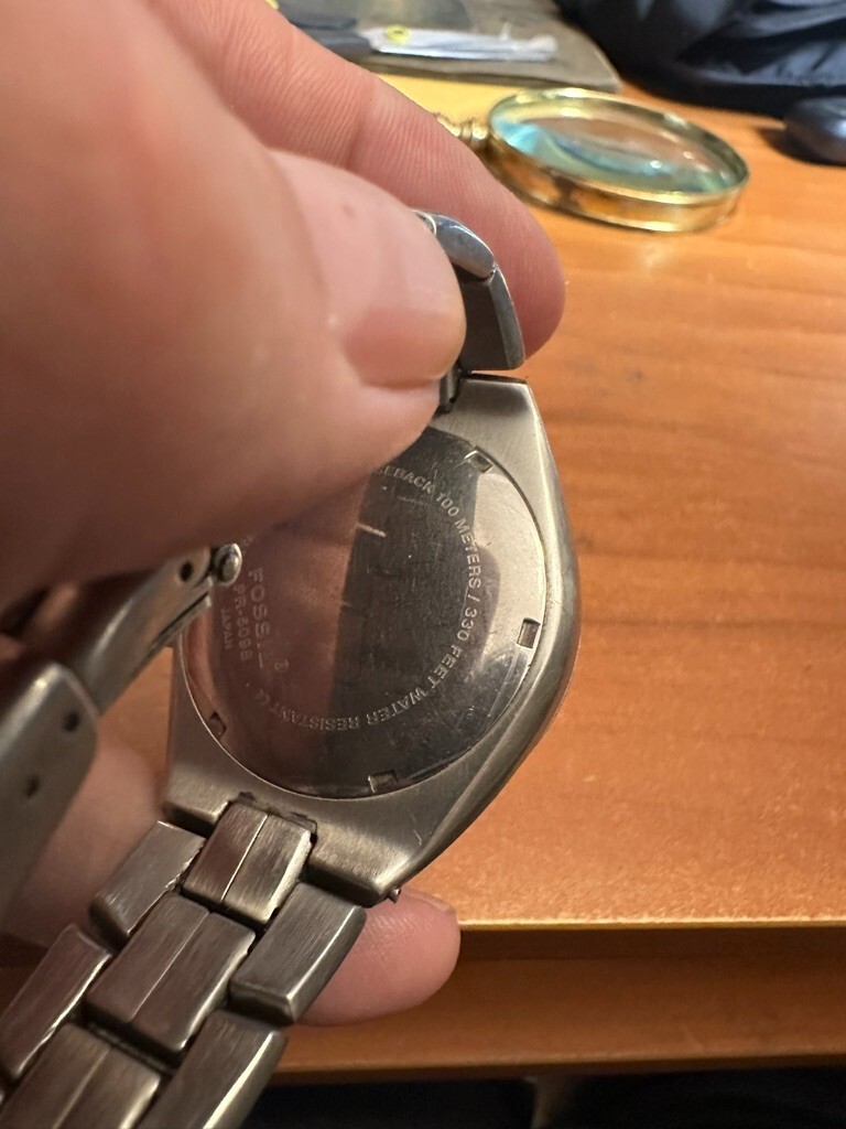 Mens Fossil Blue Watch 100 Meters Water Resistance View 3