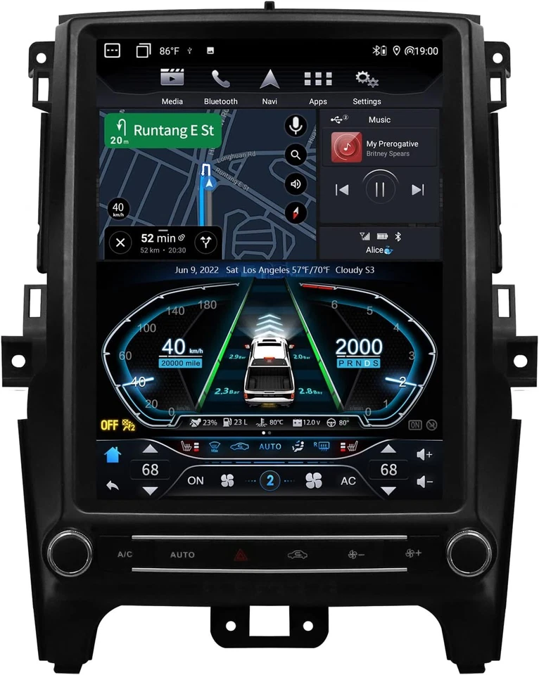 Radio GPS Navegación Coche 12.1" Android 11 Estilo Tesla Para Ford Ranger 2016-2021 Foto 2 de 4