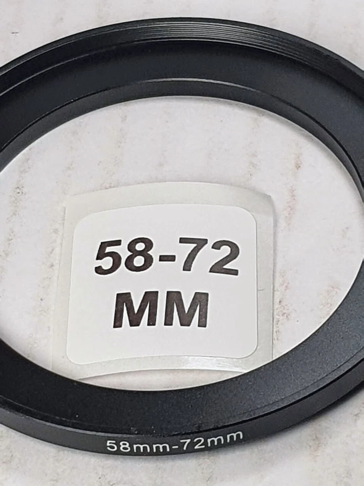 58-72mm Metal Step Up Adapter Ring 58mm Lens to 72mm Filter Converter E58-E72 - Image 3 of 4