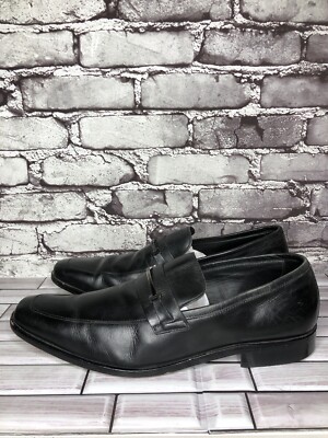 HUGO BOSS Vero Cuoio Black Leather Horsebit Loafer Dress Shoes Men  US/45EU