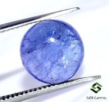 9 mm Certified Natural Tanzanite Round Cabochon 3.66 Cts Lustrous Loose Gemstone