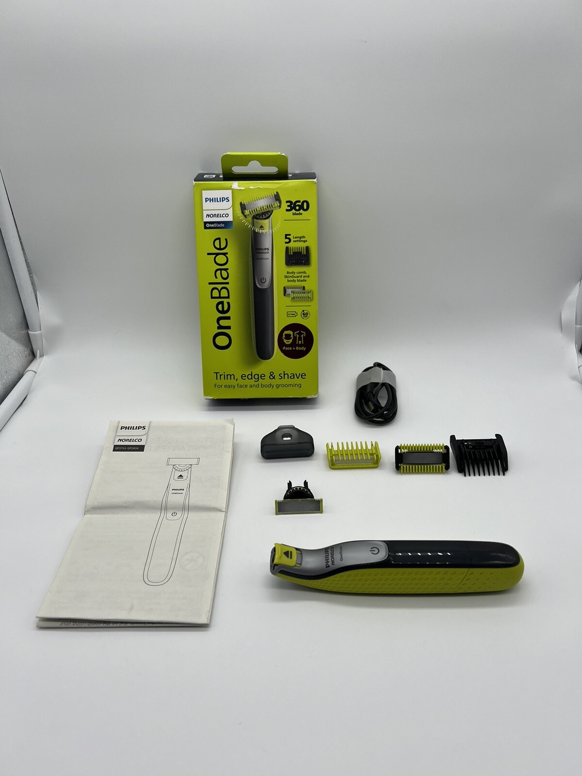 One Blade. philips Norelco 360blade 5length settings Open Box (S1(9)