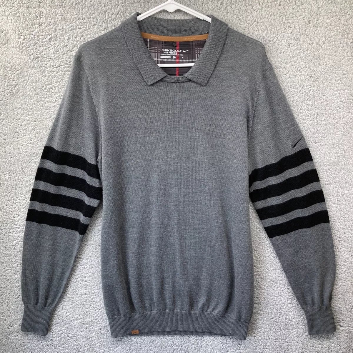Nike Golf Tour Premium Mens Wool Blend Sweater Gray M 0096 eBay