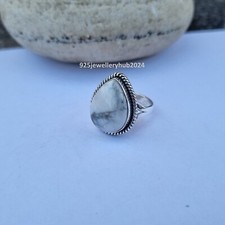 Buy Howlite Gemstone 925 Sterling Silver Handmade Prepossessing Ring PG4088