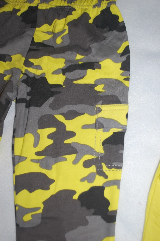 Niños pequeños L/S CAMISA Y PANTALONES DEPORTIVOS CAMUFLAJE Amarillo Brillante Gris "DIG IT" Grúa 2T Foto 2 de 2