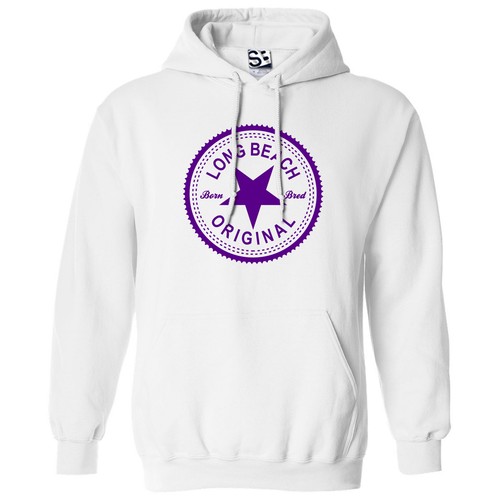 Long Beach Original Inverse HOODIE Born & Bred Raised Made in Hooded Sweatshirt - Picture 25 of 34