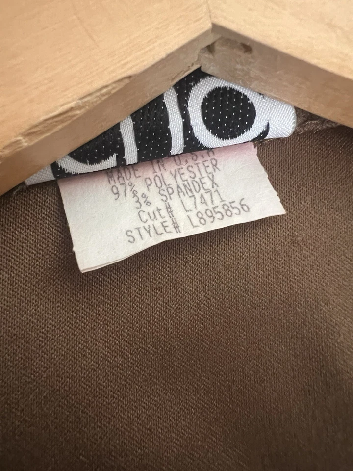 Chaqueta grande CLIO vintage de gamuza sintética marrón con botones ecuestre Western Country Foto 4 de 4