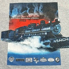 Carhartt Loose Fit Railroad Train Engine Graphic Crewneck Pullover Tee Men's L