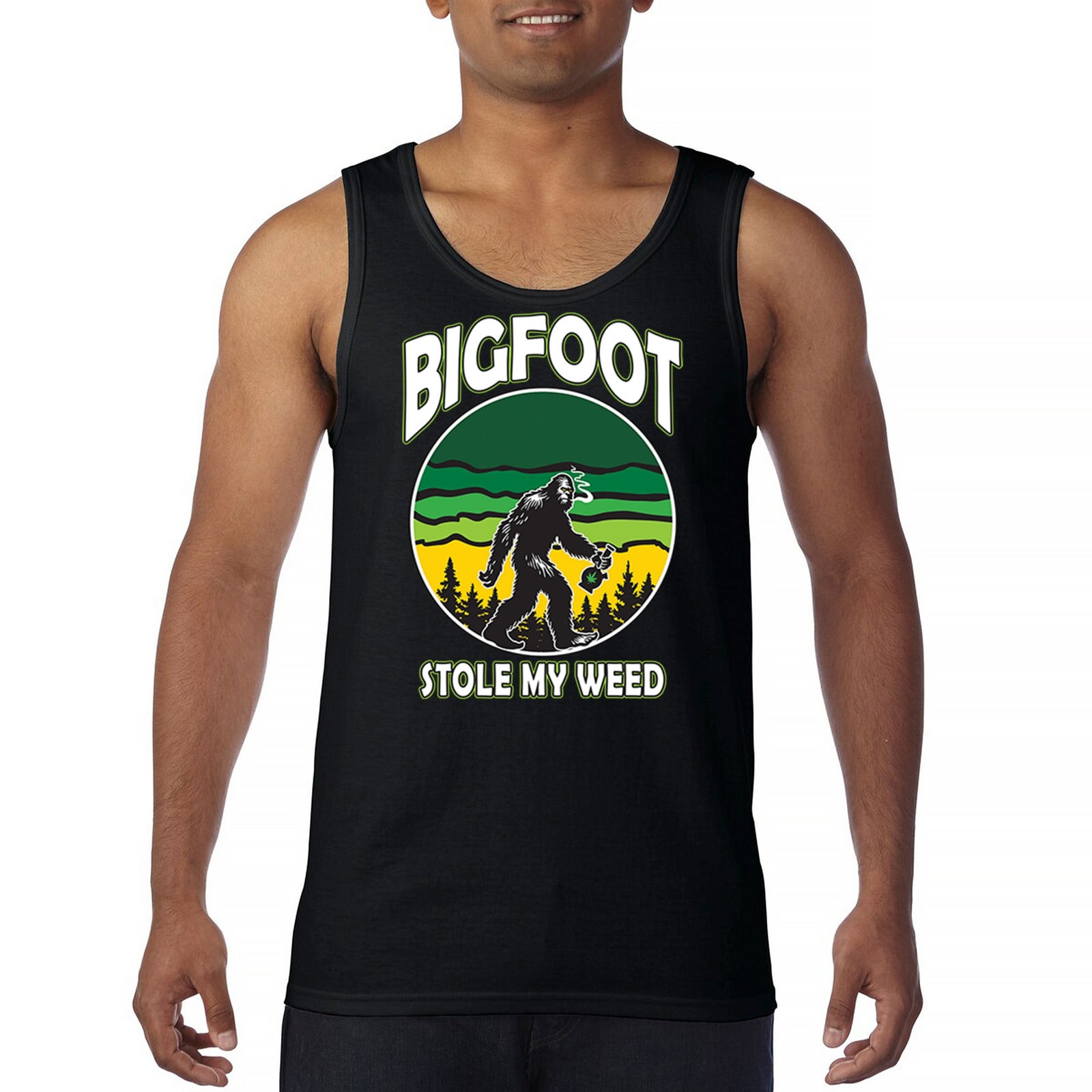 ALTRA Top Bigfoot Stole My Weed Tank Top divertente da fumo Sasquatch 420 Cannabis da uomo