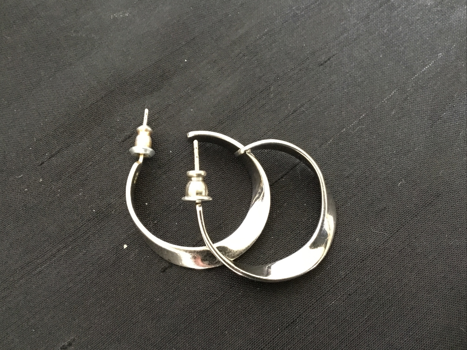 Vintage 925 Silver Twisted Hoop Earrings