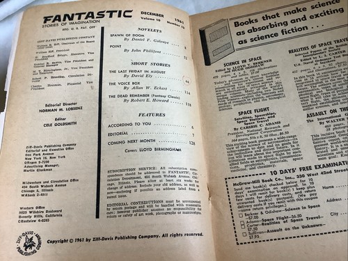 December 1961 Fantastic Stories of the Imagination - Galouye, Robert E. Howard - Picture 3 of 5