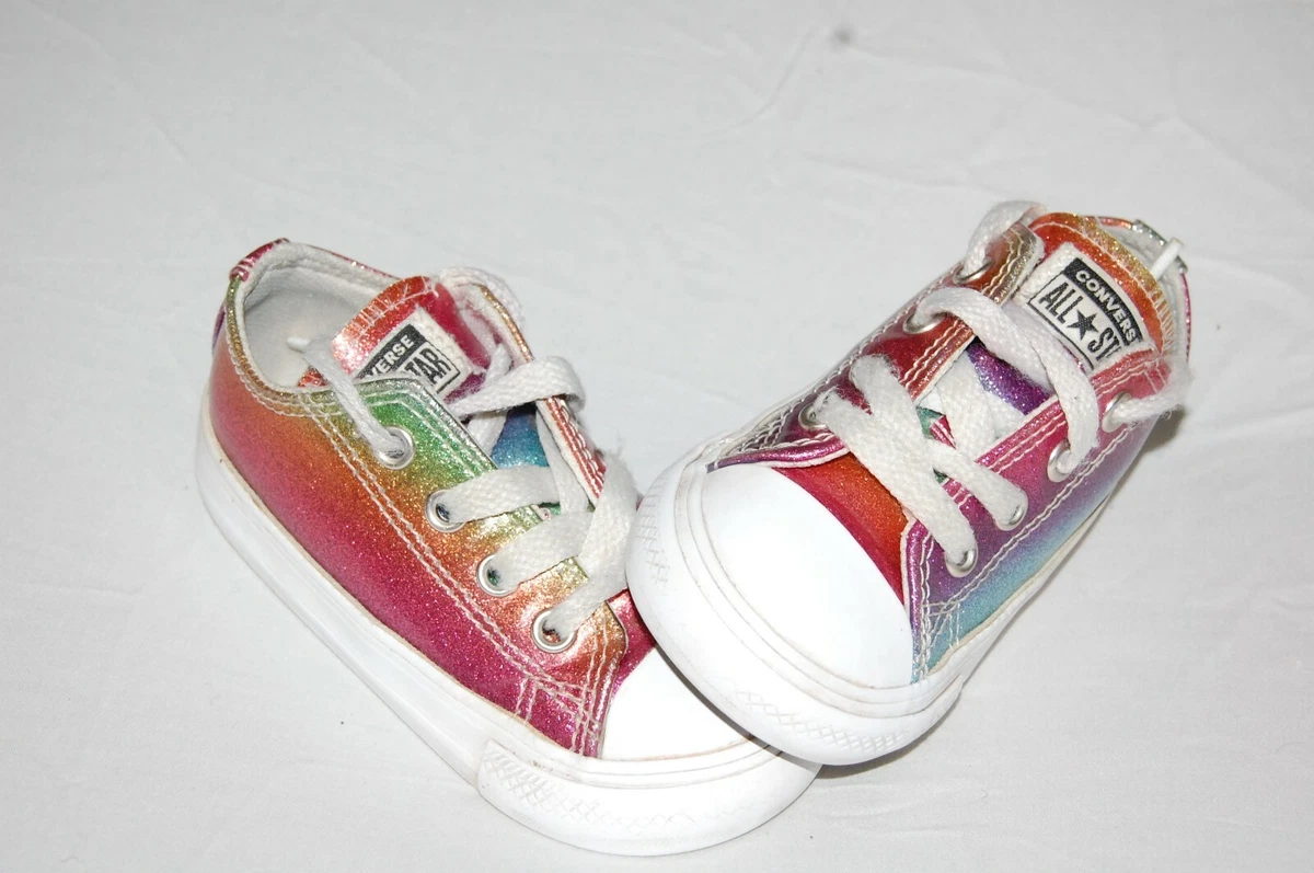 CONVERSE ALL STAR RAINBOW METALLIC GLITTER GIRLS KID TODDLER SIZE