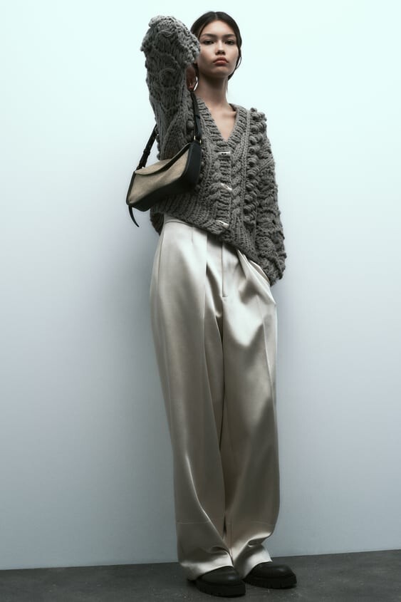 NWT ZARA STRUCTURED KNIT CARDIGAN M $109 3920 | eBay