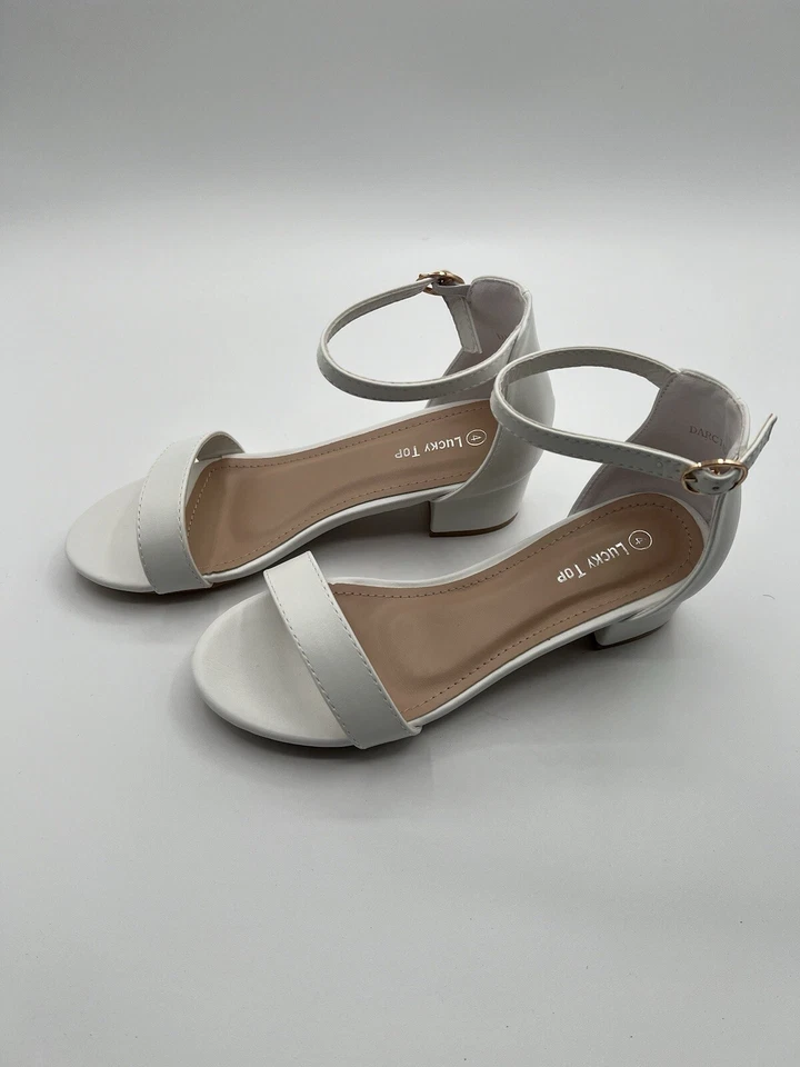 Lucky Top Darcie 1K 4 низкий каблук платье сандалии белый - Изображение 3 из 4