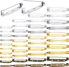 200 Pieces Brooch Pin Backs Brooches for Craft Clasp Safety Pins Bar 5 Colors