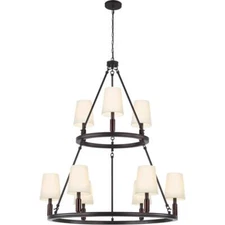 Feiss Lismore 9 Light 37 inch Chandelier, Oil Rubbed Bronze, F2937/3+6ORB
