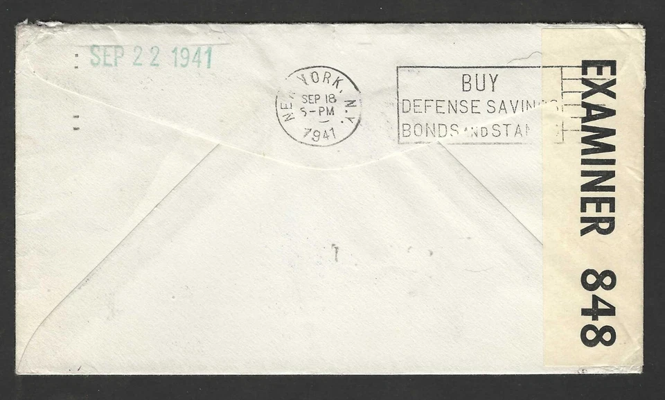 US 1940 TO FRANCE WARTIME COVER ARRIVED AFTER THE GERMAN INVASION - Image 2 of 2
