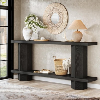 71-Inch Long Console Table for Entryway Wooden Sofa Table Behind Couch