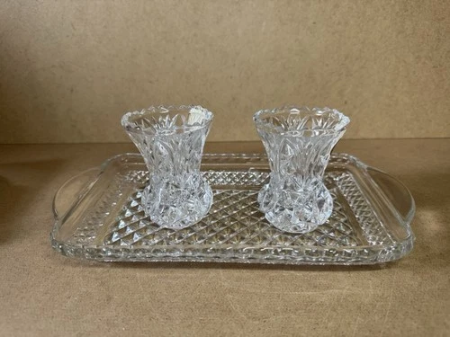 Princess House Fostoria Lead Crystal Toothpick Holder Anchor hocking relish tray
