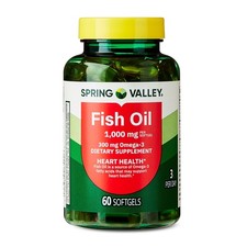 Spring Valley Omega-3 from Fish Oil Softgels for Heart Health, 1000 mg, 60 Count