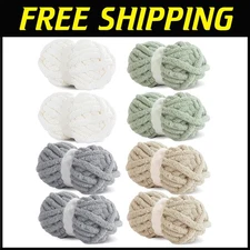 Fluffy Chunky Yarn for Arm Knitting - 8 Skeins