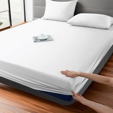 Fitted Sheet 1 Pack Full Size Only Viscose Derived from Bamboo,400 Thread Cou...