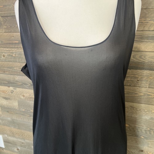 VTG 80s Does '20s Drop Waist Flapper Dress Black Tank Polka Dot Skirt Sz 16 Slip - Picture 3 of 13