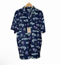 NWT Chubbies Men  s The Neon Glade Performance Polo 2.0 Med Navy Alligator Print