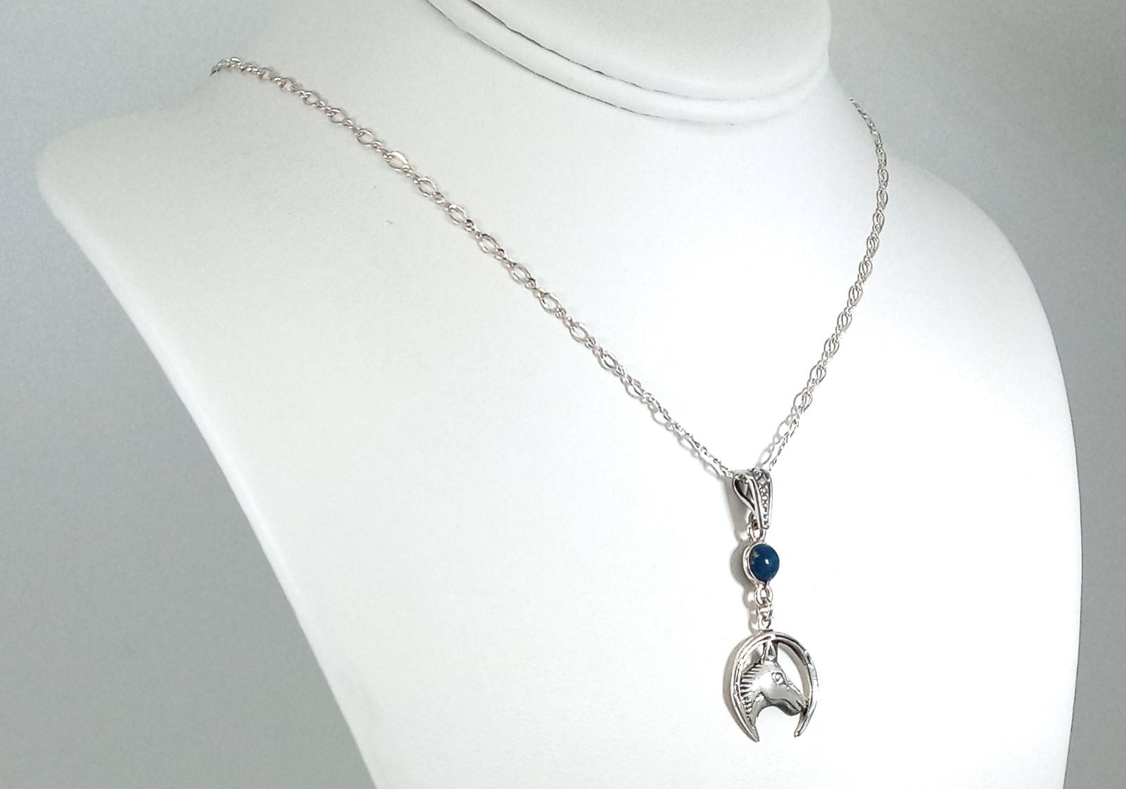 925 Solid Sterling Silver Lapis Lazuli Equestrian… - image 4