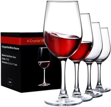Wine Glasses Set of 4 10 fl oz Clear Crystal Stemware Goblets PARACITY White