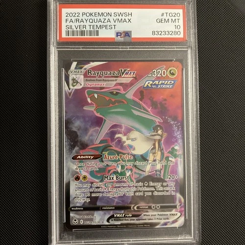 New Listing2022 Pokémon SWSH FA Rayquaza VMAX Silver Tempest #TG20 PSA 10 GEM MT TCG