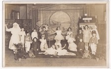 RPPC Postcard Childrens Play Dolls Hospital Stage Costumes Teddy Bears 1920s UK