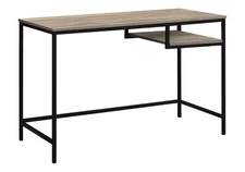 【US】Computer Desk,Home Office,Laptop,48"l,Work,Brown Laminate,Black Metal,C